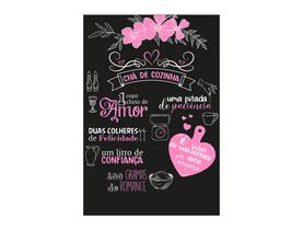 Painel De Festa Vertical 1,50 x 2,20 - Chá de Cozinha ChalkBoard Rosa 016
