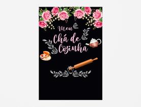 Painel De Festa Vertical 1,50 x 2,20 - Chalkboard Meu Cha de Cozinha 003