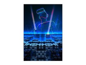 Painel De Festa Vertical 1,50 x 2,20 - Cidade Azul Video Game 008