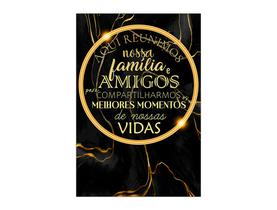 Painel De Festa Vertical 1,50 x 2,20 - confraternização Preto com Dourado 028