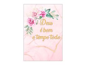 Painel De Festa Vertical 1,50 x 2,20 - Deus é Bom Efeito Mármore Rosa 050 Painel De Festa Vertical 1,50 x 2,20 - Deus é Bom Efeito Mármore Rosa 050