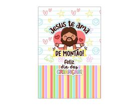 Painel De Festa Vertical 1,50 x 2,20 - Dia das Crianças Religioso Jesus Te Ama 062