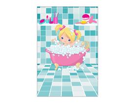 Painel De Festa Vertical 1,50 x 2,20 - Dia de Spa Banheira Menina Loira 010