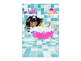 Painel De Festa Vertical 1,50 x 2,20 - Dia de Spa Menina na Banheira 007