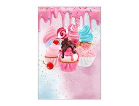 Painel De Festa Vertical 1,50 x 2,20 - Doces Cupcakes 013 Painel De Festa Vertical 1,50 x 2,20 - Doces Cupcakes 013