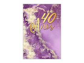 Painel De Festa Vertical 1,50 x 2,20 - Efeito Mármore Roxo com Dourado 40 Anos 049 Painel De Festa Vertical 1,50 x 2,20 - Efeito Mármore Roxo com Dourado 40 Anos 049