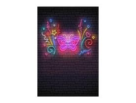 Painel De Festa Vertical 1,50 x 2,20 - Efeito Neon Party Borboleta 009