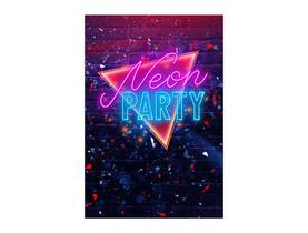 Painel De Festa Vertical 1,50 x 2,20 - Efeito Neon Party Colorido 018