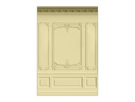 Painel De Festa Vertical 1,50 x 2,20 - Efeito Parede Boiserie Gesso Amarelo 037