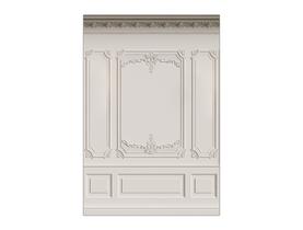 Painel De Festa Vertical 1,50 x 2,20 - Efeito Parede Boiserie Gesso Branco 002