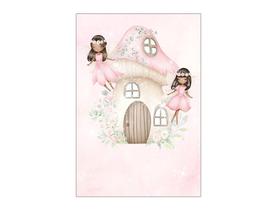 Painel De Festa Vertical 1,50 x 2,20 - Fada Cogumelo com Flores 017