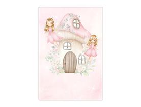 Painel De Festa Vertical 1,50 x 2,20 - Fada Loira Cogumelo com Flores 016