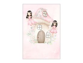 Painel De Festa Vertical 1,50 x 2,20 - Fada Morena Cogumelo com Flores 018