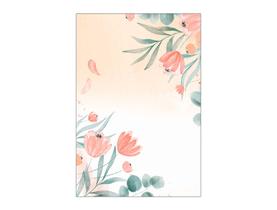 Painel De Festa Vertical 1,50 x 2,20 - Floral Salmão com Verde 065 Painel De Festa Vertical 1,50 x 2,20 - Floral Salmão com Verde 065