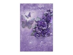 Painel De Festa Vertical 1,50 x 2,20 - Flores e Borboletas Lilás com Roxo 046 Painel De Festa Vertical 1,50 x 2,20 - Flores e Borboletas Lilás com Roxo 046