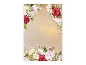 Painel De Festa Vertical 1,50 x 2,20, Flores Vermelhas om Bege 156