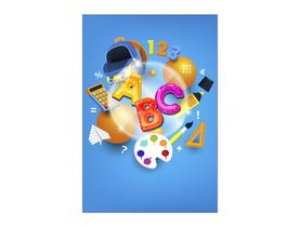 Painel De Festa Vertical 1,50 x 2,20 - Formatura ABC Azul 023