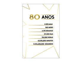Painel De Festa Vertical 1,50 x 2,20 - Geométrico Dourado 80 Anos 037
