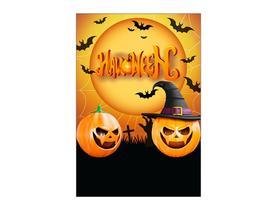 Painel De Festa Vertical 1,50 x 2,20 - Halloween Alaranjado 007