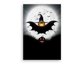 Painel De Festa Vertical 1,50 x 2,20 - Halloween Assombrado Morcego 021