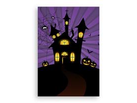 Painel De Festa Vertical 1,50 x 2,20 - Halloween Roxo Listrado Castelo Assombrado 019 Painel De Festa Vertical 1,50 x 2,20 - Halloween Roxo Listrado Castelo Assombrado 019