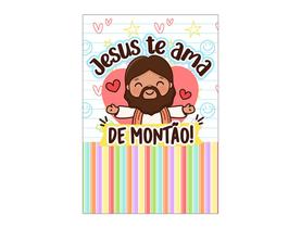 Painel De Festa Vertical 1,50 x 2,20 - Jesus Te Ama de Montão 033
