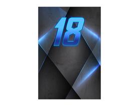 Painel De Festa Vertical 1,50 x 2,20 - Masculino Grafite e Azul 18 Anos 233