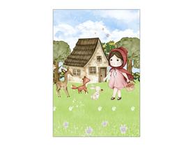 Painel De Festa Vertical 1,50 x 2,20 - Menina Bosque e Animais 001 Painel De Festa Vertical 1,50 x 2,20 - Menina Bosque e Animais 001