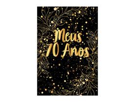 Painel De Festa Vertical 1,50 x 2,20 - Meus 70 Anos Dourado 033 Painel De Festa Vertical 1,50 x 2,20 - Meus 70 Anos Dourado 033
