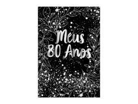 Painel De Festa Vertical 1,50 x 2,20 - Meus 80 Anos Prateado 018