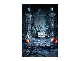 Painel De Festa Vertical 1,50 x 2,20 - Noite de Lua Cheia Halloween 005