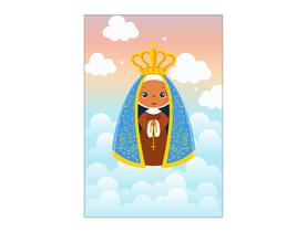 Painel De Festa Vertical 1,50 x 2,20 - Nossa Senhora Cute Céu 002 Painel De Festa Vertical 1,50 x 2,20 - Nossa Senhora Cute Céu 002