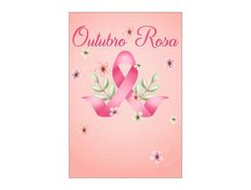 Painel De Festa Vertical 1,50 x 2,20 - Outubro Rosa Flores Aquarela 021