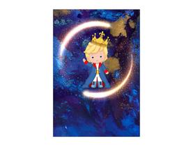 Painel De Festa Vertical 1,50 x 2,20 - Pequeno Príncipe Loiro com Estrelas 010