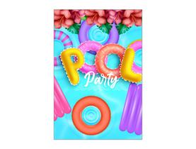 Painel De Festa Vertical 1,50 x 2,20 - Pool Party Boias 015 Painel De Festa Vertical 1,50 x 2,20 - Pool Party Boias 015