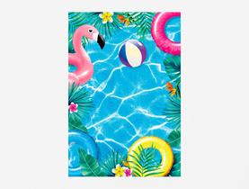 Painel De Festa Vertical 1,50 x 2,20 - Pool Party Boias Tropical 003 Painel De Festa Vertical 1,50 x 2,20 - Pool Party Boias Tropical 003