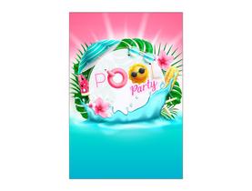Painel De Festa Vertical 1,50 x 2,20 - Pool Party Piscina Rosa Verão 005 Painel De Festa Vertical 1,50 x 2,20 - Pool Party Piscina Rosa Verão 005