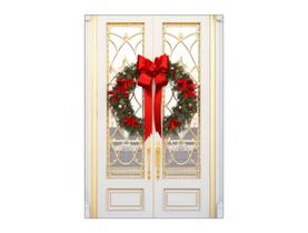 Painel De Festa Vertical 1,50 x 2,20 - Porta com Guirlanda de Natal 026