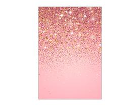 Painel De Festa Vertical 1,50 x 2,20 - Rosa Efeito Glitter Rose e Dourado 002