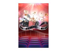 Painel De Festa Vertical 1,50 x 2,20 - Sala de Cinema Pipoca Claquete 002 Painel De Festa Vertical 1,50 x 2,20 - Sala de Cinema Pipoca Claquete 002