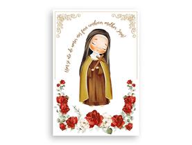 Painel De Festa Vertical 1,50 x 2,20 - Santa Terezinha do Menino Jesus Cute Aquarela 018