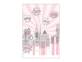 Painel De Festa Vertical 1,50 x 2,20 - Super Heroína Rosa 021