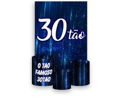 Painel De Festa Vertical 1,50 x 2,20 + Trio De Capas Cilindro - 30 Anos 30TÃO Azul 097 Painel De Festa Vertical 1,50 x 2,20 + Trio De Capas Cilindro - 30 Anos 30TÃO Azul 097