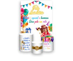Painel De Festa Vertical 1,50 x 2,20 + Trio De Capas Cilindro - Aniversário do Mês Cristão Você é Especial 234 Painel De Festa Vertical 1,50 x 2,20 + Trio De Capas Cilindro - Aniversário do Mês Cristão Você é Especial 234