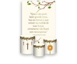 Painel De Festa Vertical 1,50 x 2,20 + Trio De Capas Cilindro - Antônio de Pádua Galhos e Folhagens 014