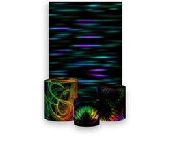 Painel De Festa Vertical 1,50 x 2,20 + Trio De Capas Cilindro - Asas Coloridas Efeito Neon 018