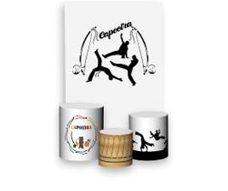Painel De Festa Vertical 1,50 x 2,20 + Trio De Capas Cilindro - Berimbau Capoeira 001 - Via Cores