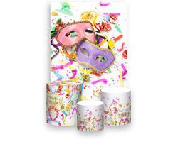 Painel De Festa Vertical 1,50 x 2,20 + Trio De Capas Cilindro - Carnaval Serpentinas e Confetes 004 Painel De Festa Vertical 1,50 x 2,20 + Trio De Capas Cilindro - Carnaval Serpentinas e Confetes 004