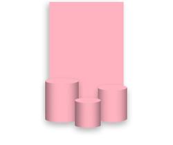 Painel De Festa Vertical 1,50 x 2,20 + Trio De Capas Cilindro - Cor Liso Rosa 053