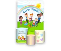 Painel De Festa Vertical 1,50 x 2,20 + Trio De Capas Cilindro - Dia da Família no Parque 049 Painel De Festa Vertical 1,50 x 2,20 + Trio De Capas Cilindro - Dia da Família no Parque 049